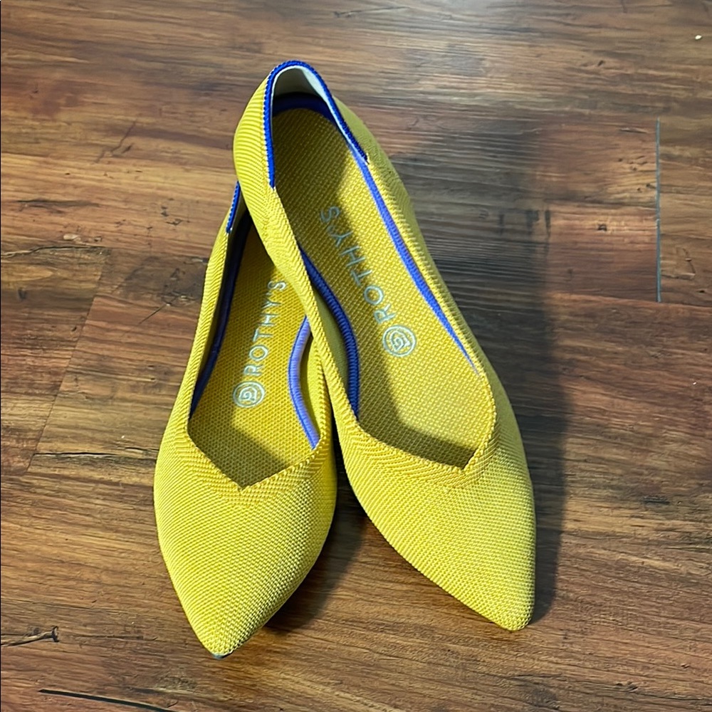 Rothy's Yellow Women's Flats in Marigold, 9, Like New